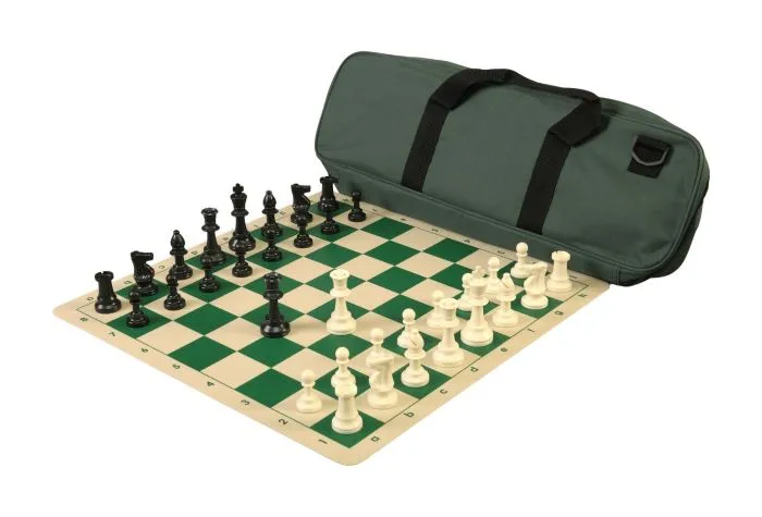 Basic Chess Set Combination with Silicone Chess Board and Single Weighted  Regulation Plastic Chess Pieces