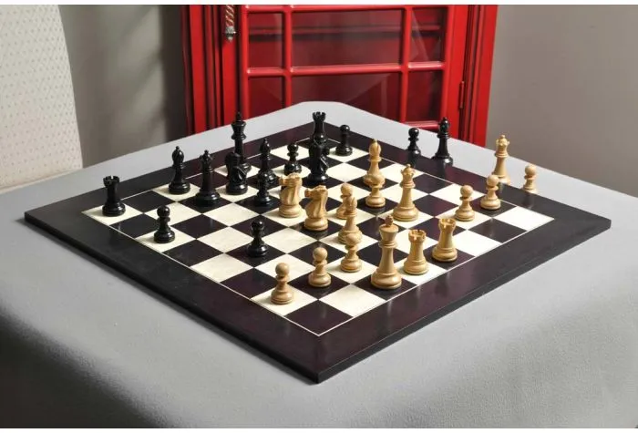 The Queen's Gambit Final Game Chess Set Ebonized & Boxwood Pieces with  Queen's Gambit Board - 4 King