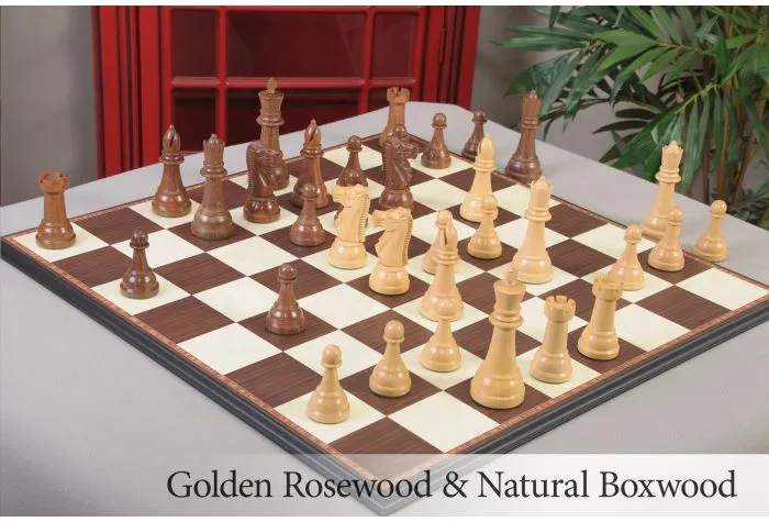 The Queen's Gambit Final Game Chess Set Ebonized & Boxwood Pieces with  Queen's Gambit Board - 4 King