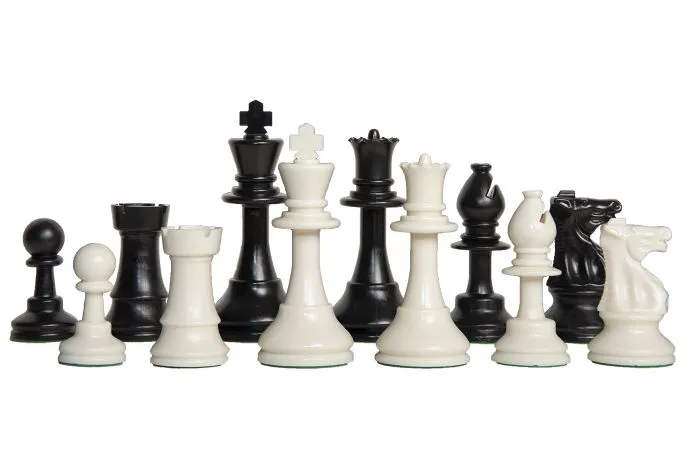 2 Player Chess Set Combination - Single Weighted Regulation Colored Chess  Pieces & Regulation Vinyl Chess Board