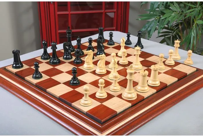 Large Contemporary Staunton Solid Brass & Wood Chess Set with Blue Ash Burl  Board - The Chess Store