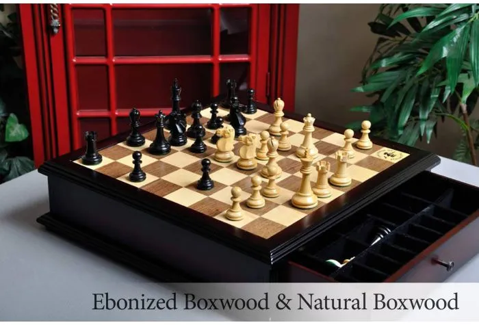 The Library Grandmaster Chess Set and Board Combination